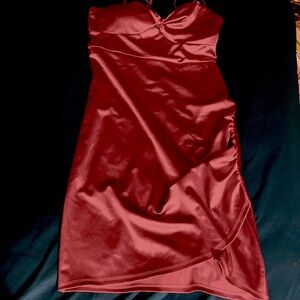 Red dress with small slit